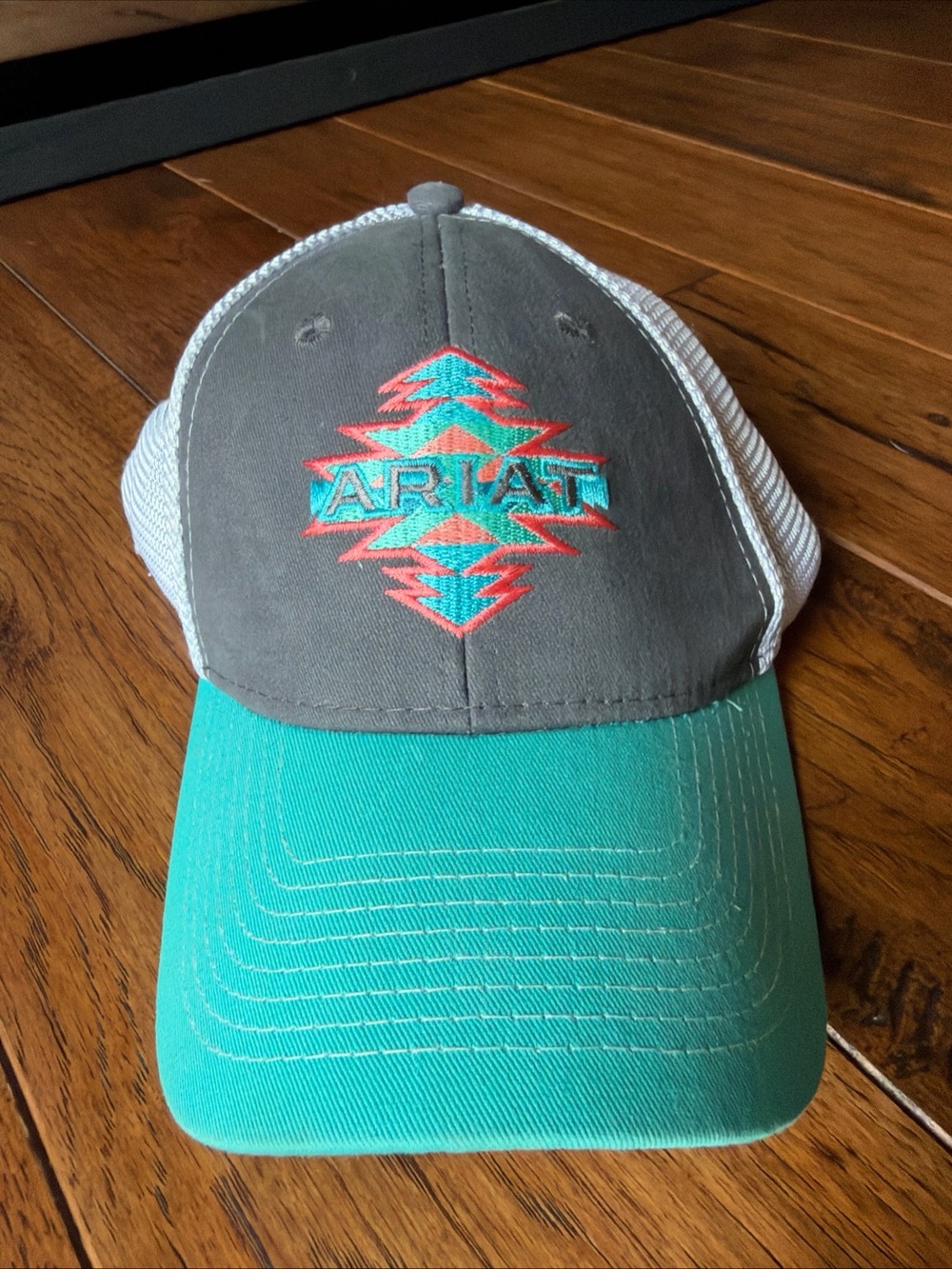 Ariat Teal and Gray Mesh-Back Cap